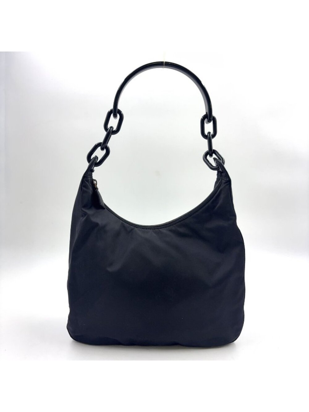 Prada Chain Nylon Black Bag Silver